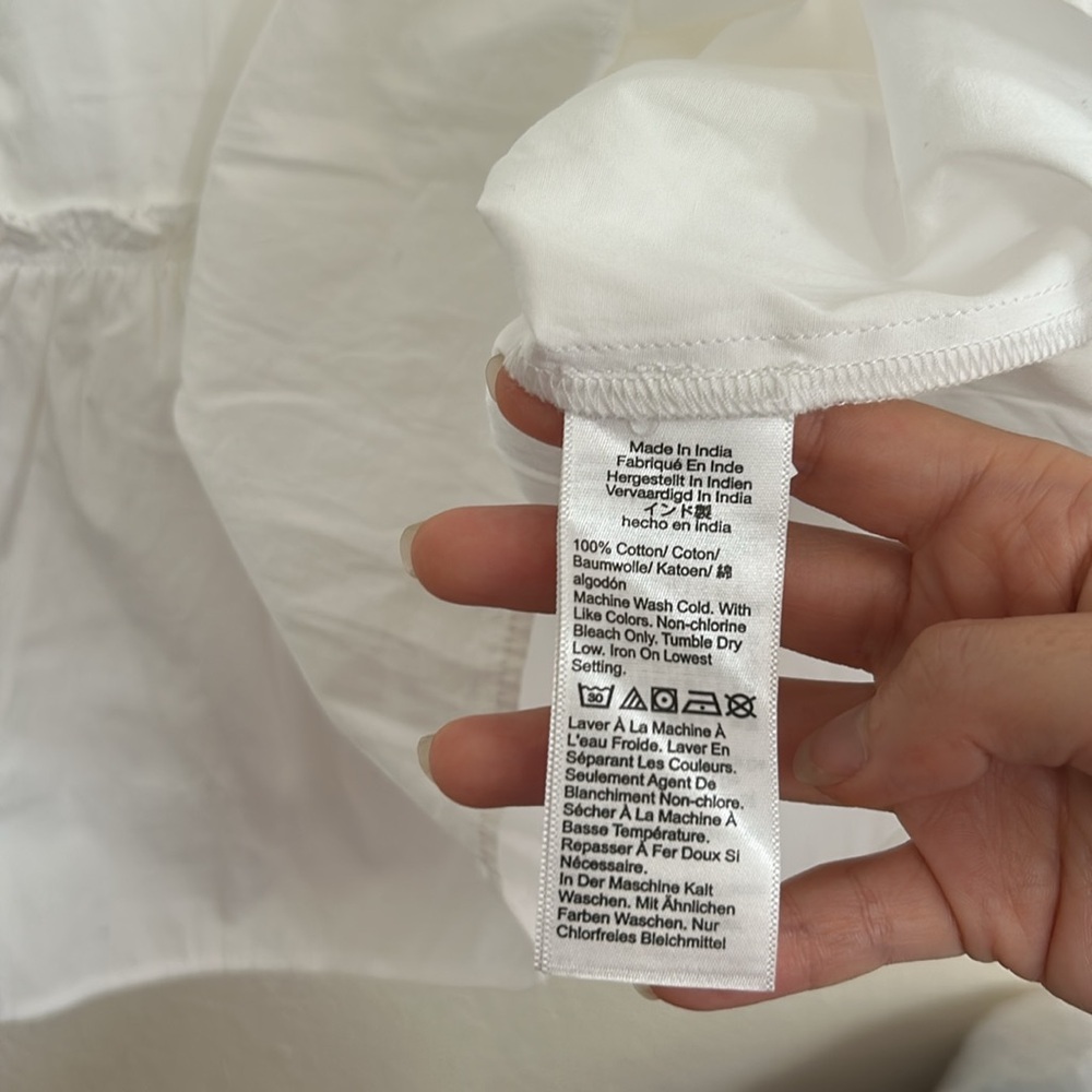 J. Crew - Amelia Crisp White Ruffled Hemline Button Down Midi Shirt-Dress - Picture 8 of 9